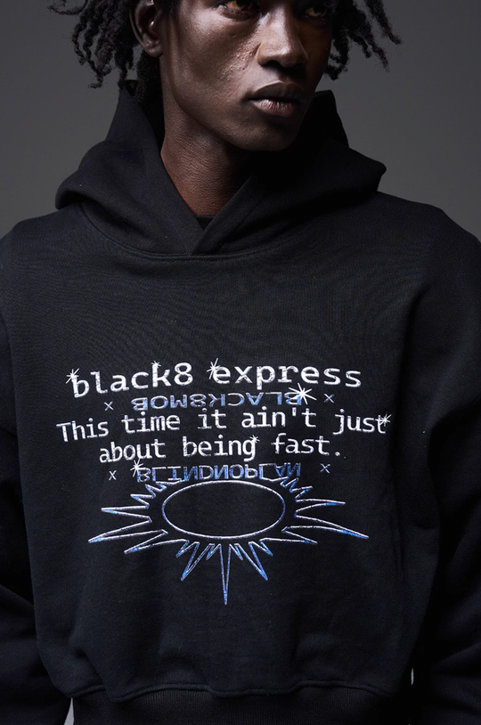 BLIND NO PLAN x BLACK8 Direct Print Short Hoodie