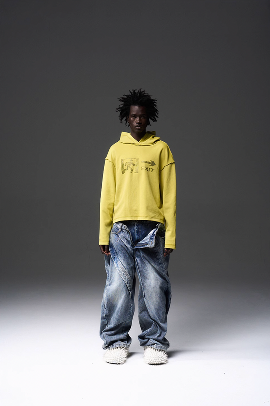 BLIND NO PLAN EMERGENCY EXIT Rhinestones Logo Hoodie