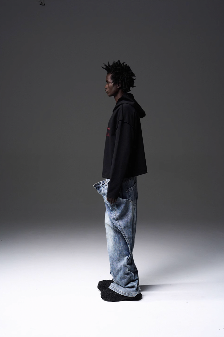 BLIND NO PLAN EMERGENCY EXIT Rhinestones Logo Hoodie