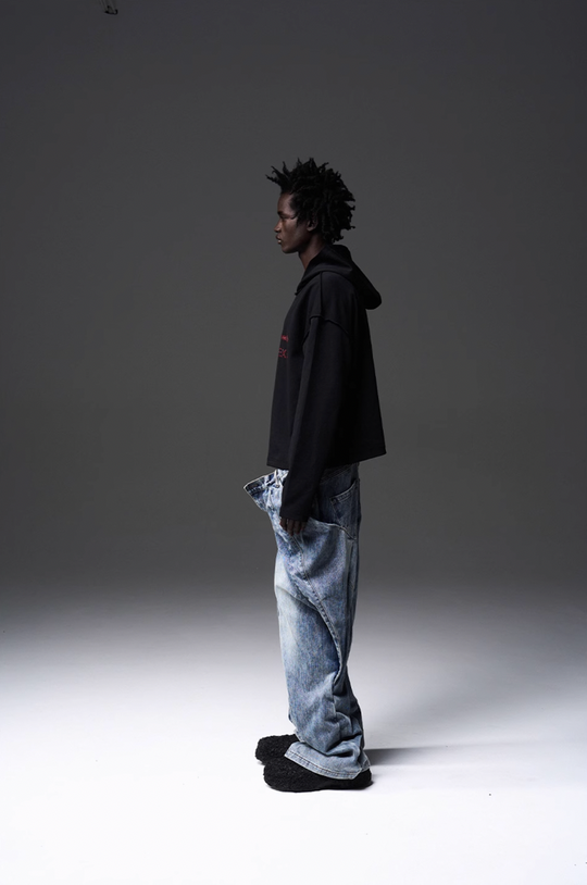 BLIND NO PLAN EMERGENCY EXIT Rhinestones Logo Hoodie