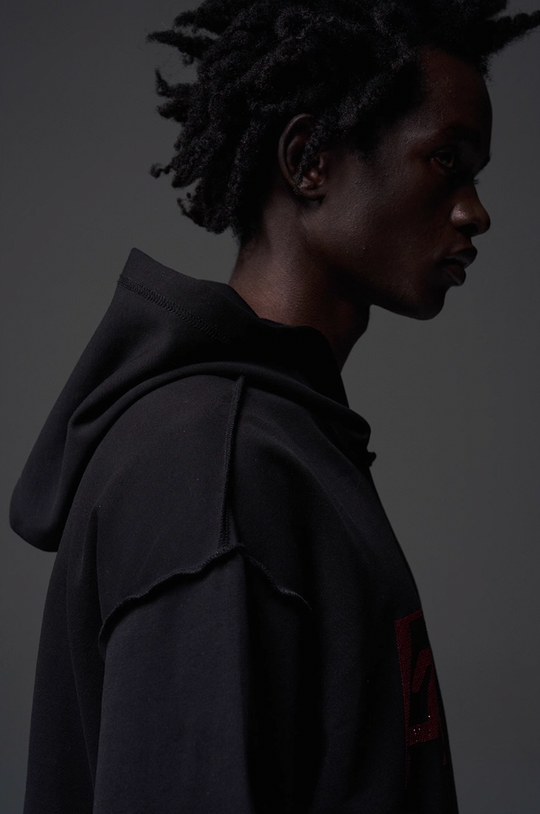 BLIND NO PLAN EMERGENCY EXIT Rhinestones Logo Hoodie