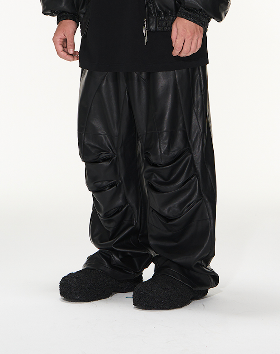 BLIND NO PLAN 3D Invisible Zipper Pinch Pleat Zipper Pants