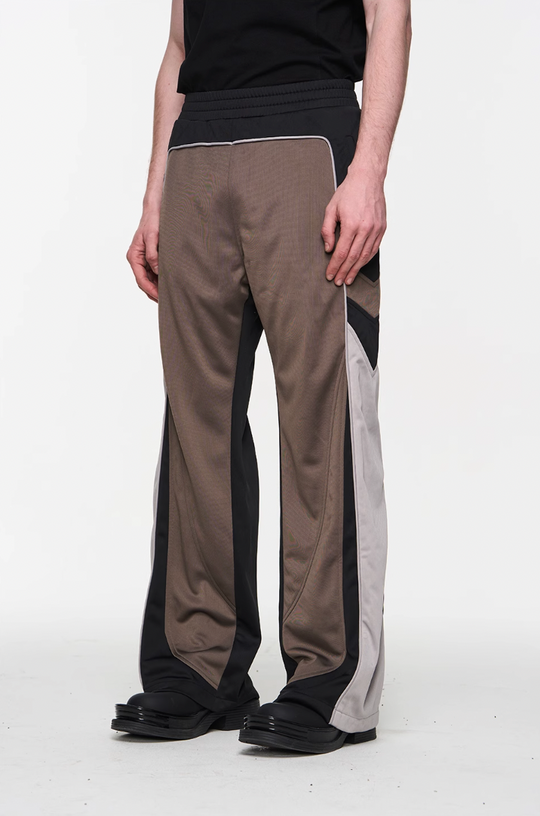 BLIND NO PLAN Color Blocked Sports Embroidered Pants