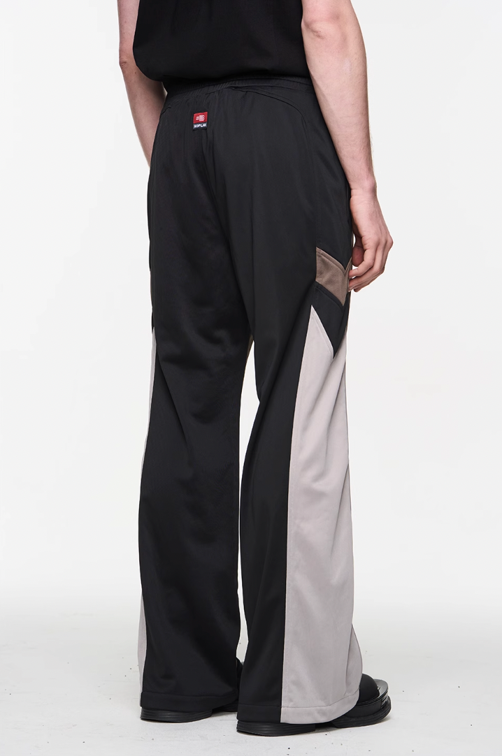 BLIND NO PLAN Color Blocked Sports Embroidered Pants