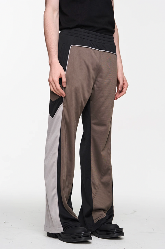 BLIND NO PLAN Color Blocked Sports Embroidered Pants