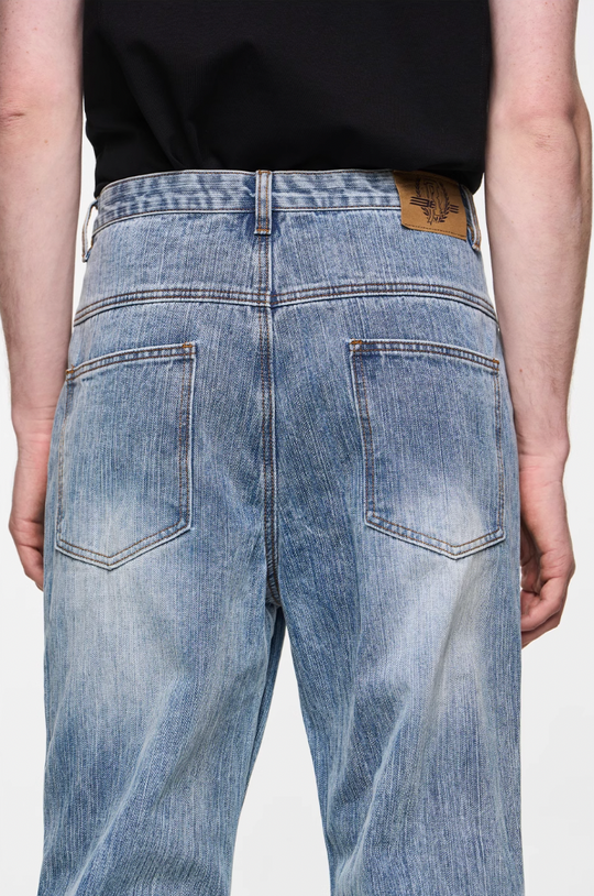 BLIND NO PLAN Washed Bamboo Pinch Pleat Denim Jeans