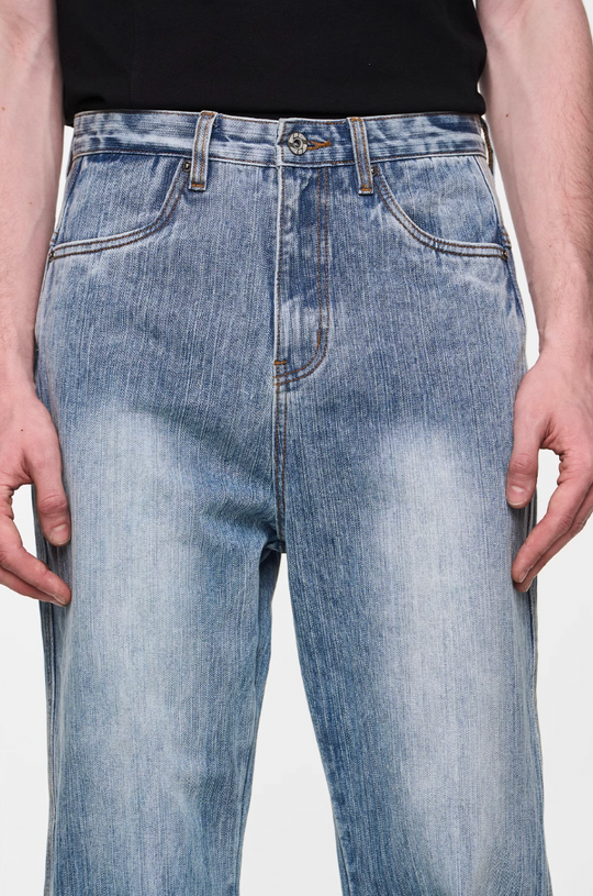 BLIND NO PLAN Washed Bamboo Pinch Pleat Denim Jeans