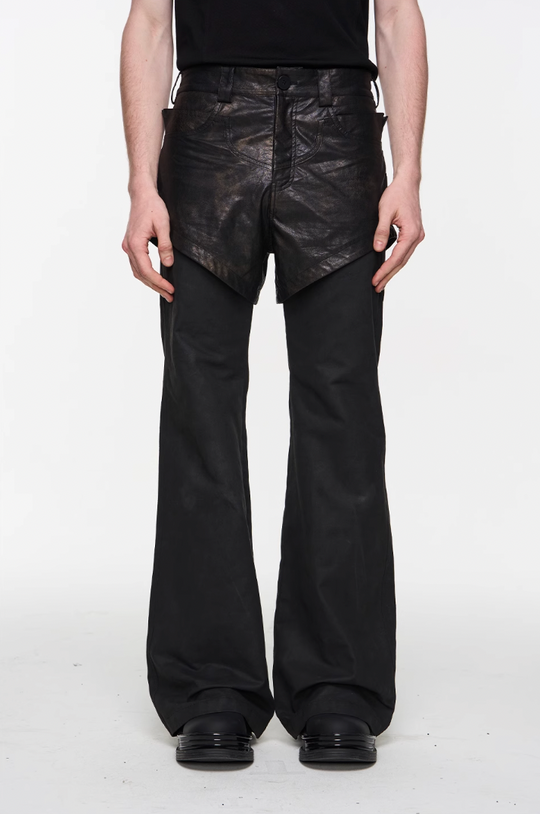 BLIND NO PLAN Double Layer Fake Two Piece Pants