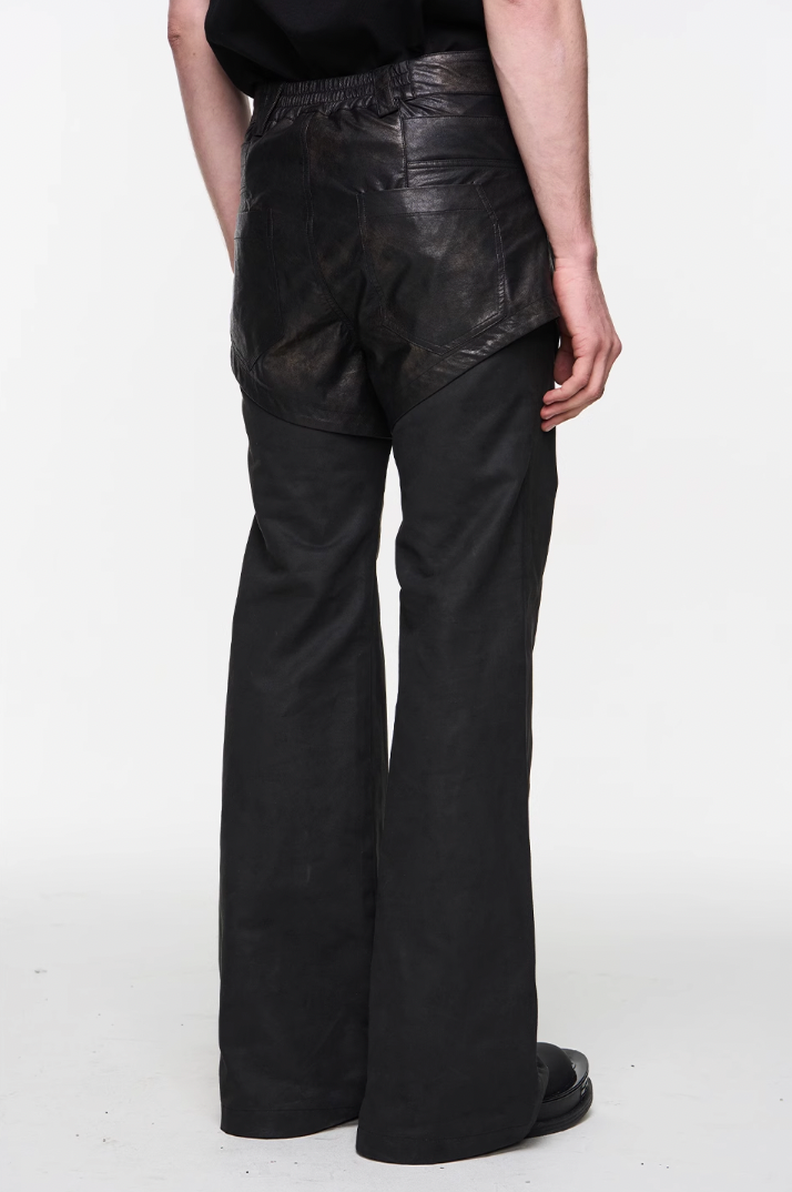 BLIND NO PLAN Double Layer Fake Two Piece Pants