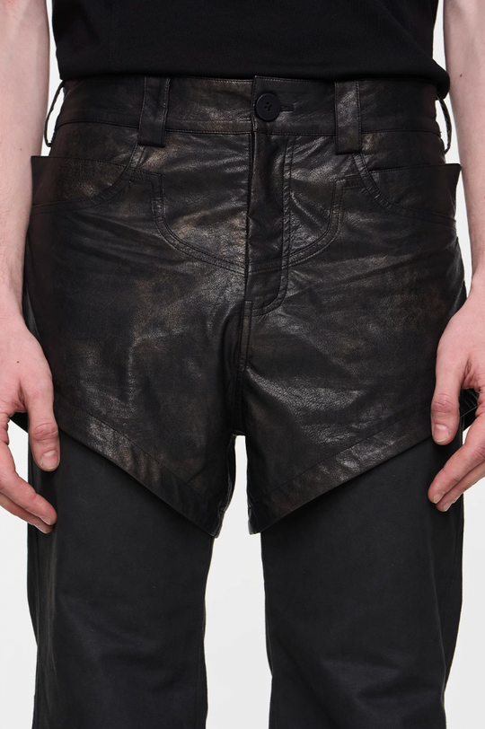 BLIND NO PLAN Double Layer Fake Two Piece Pants