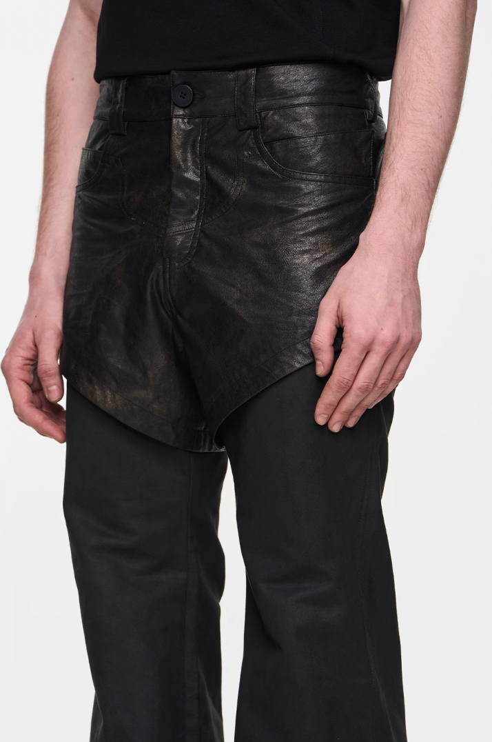 BLIND NO PLAN Double Layer Fake Two Piece Pants