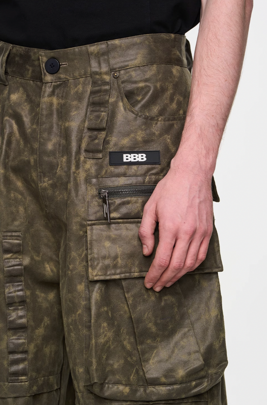 BLIND NO PLAN Multi Pocket Embroidered Labeling Work Pants