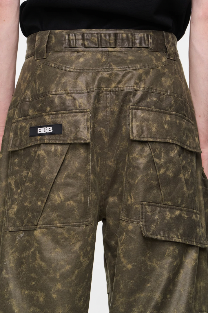 BLIND NO PLAN Multi Pocket Embroidered Labeling Work Pants