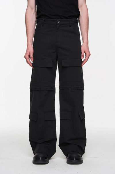 BLIND NO PLAN Two Tone Pocket Removable Logo Embroidered Work Pants