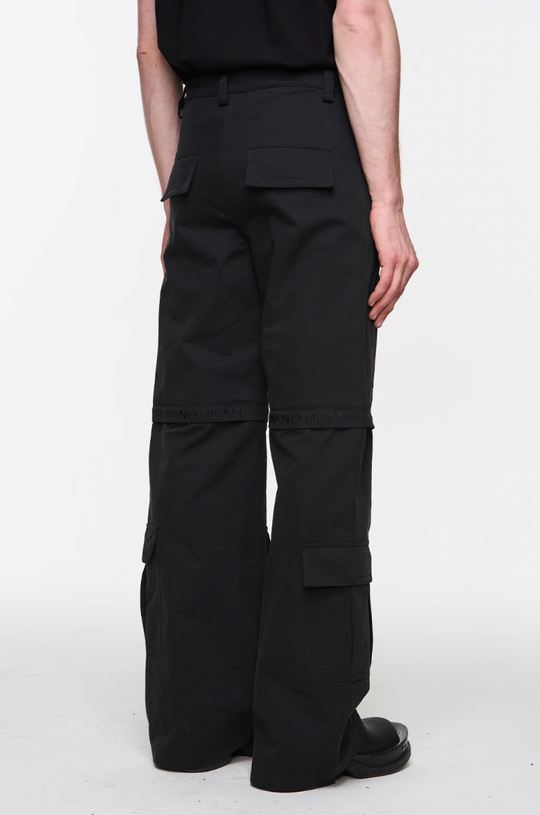 BLIND NO PLAN Two Tone Pocket Removable Logo Embroidered Work Pants