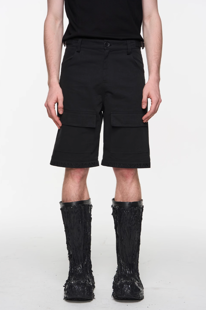 BLIND NO PLAN Two Tone Pocket Removable Logo Embroidered Work Pants