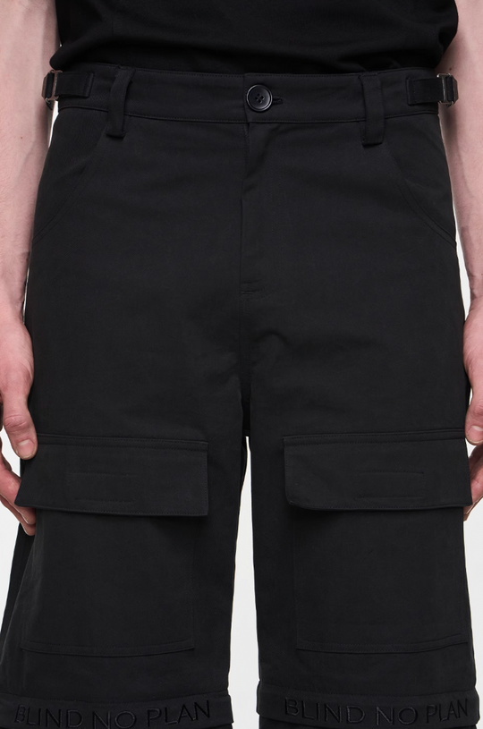 BLIND NO PLAN Two Tone Pocket Removable Logo Embroidered Work Pants