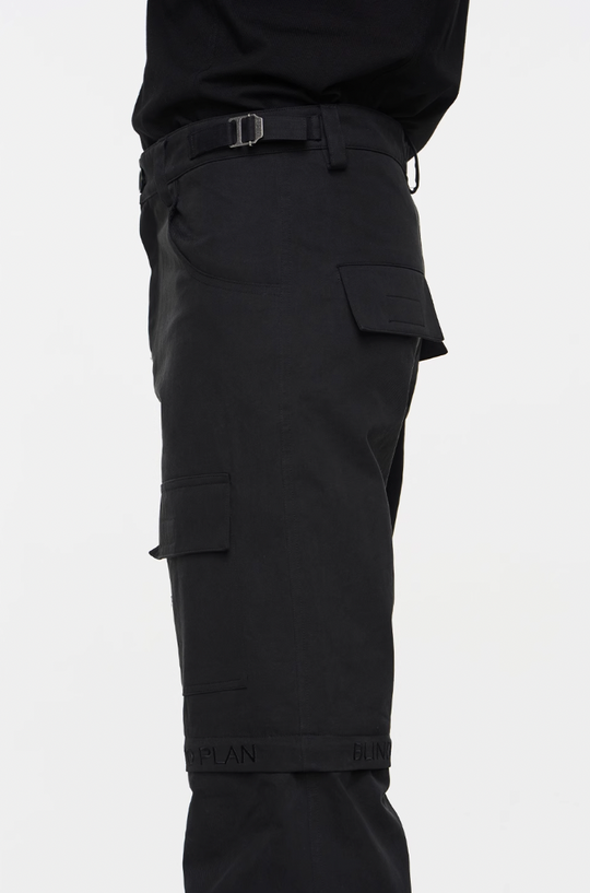 BLIND NO PLAN Two Tone Pocket Removable Logo Embroidered Work Pants