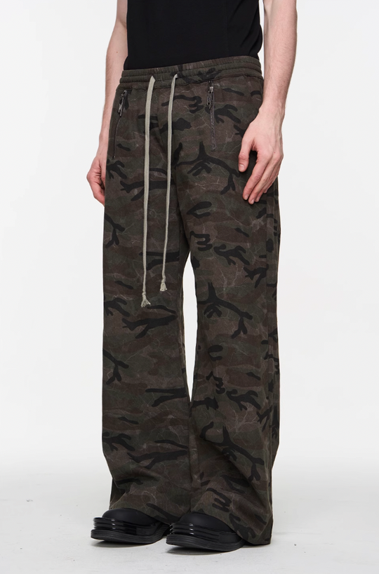 BLIND NO PLAN Zipper Drawstring Elastic Casual Pants