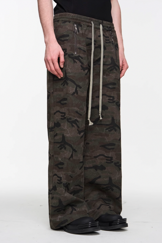 BLIND NO PLAN Zipper Drawstring Elastic Casual Pants