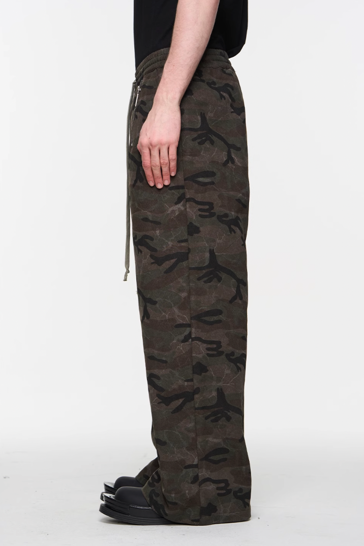 BLIND NO PLAN Zipper Drawstring Elastic Casual Pants