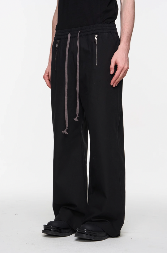 BLIND NO PLAN Zipper Drawstring Elastic Casual Pants