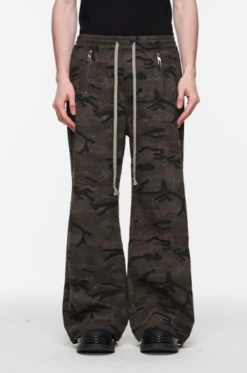 BLIND NO PLAN Zipper Drawstring Elastic Casual Pants