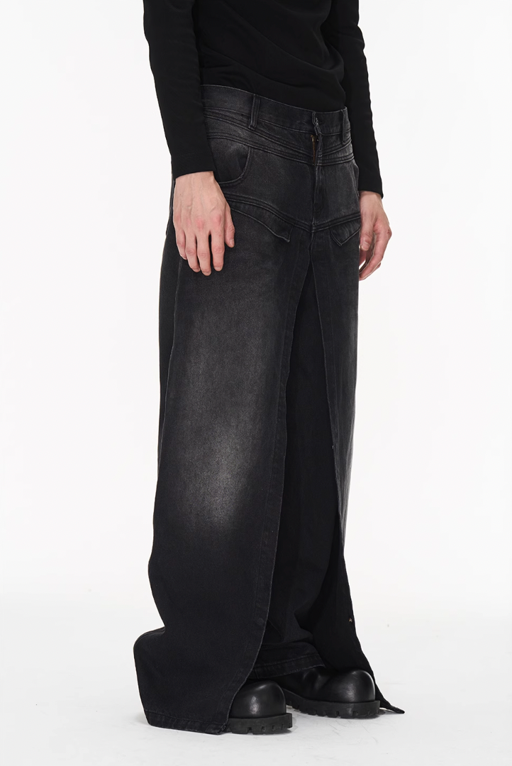 BLIND NO PLAN Dual Form Aged Washed Denim Jeans