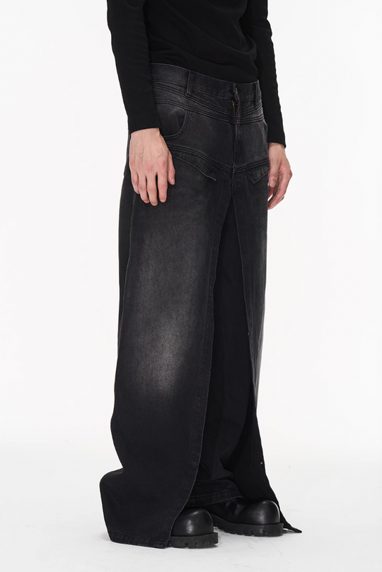 BLIND NO PLAN Dual Form Aged Washed Denim Jeans