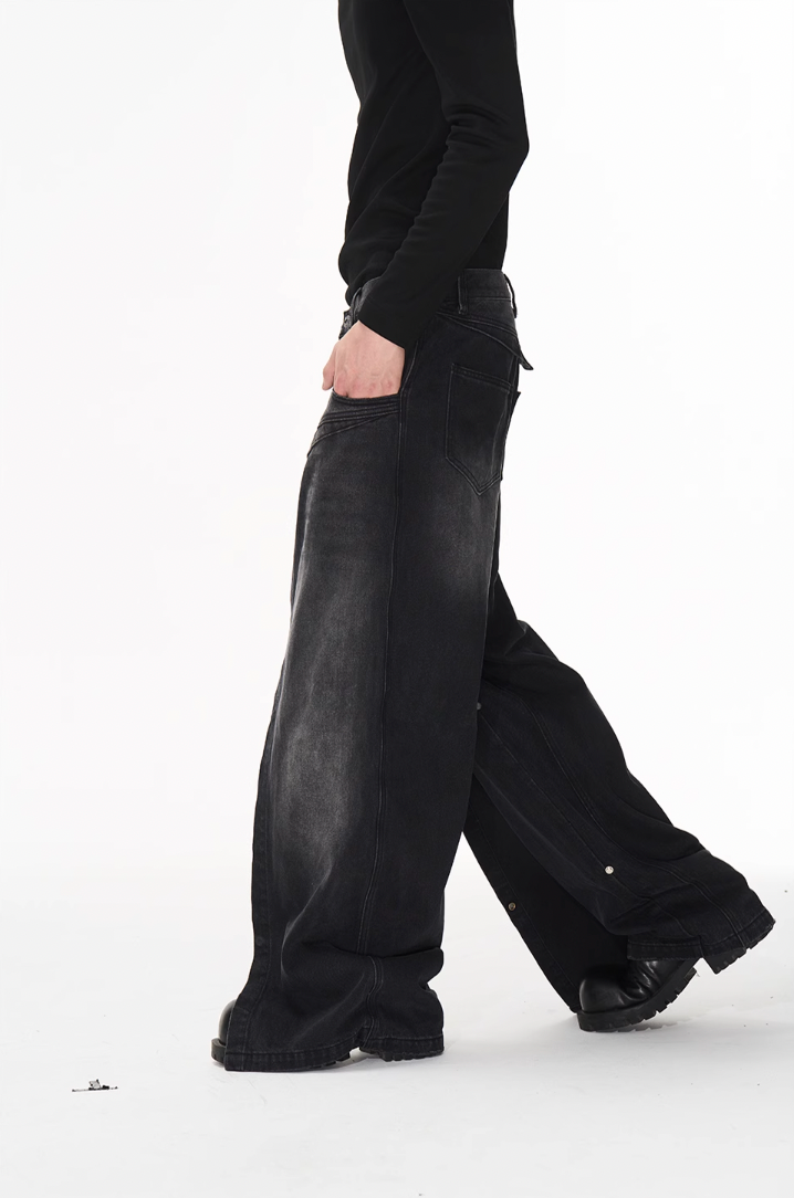 BLIND NO PLAN Dual Form Aged Washed Denim Jeans