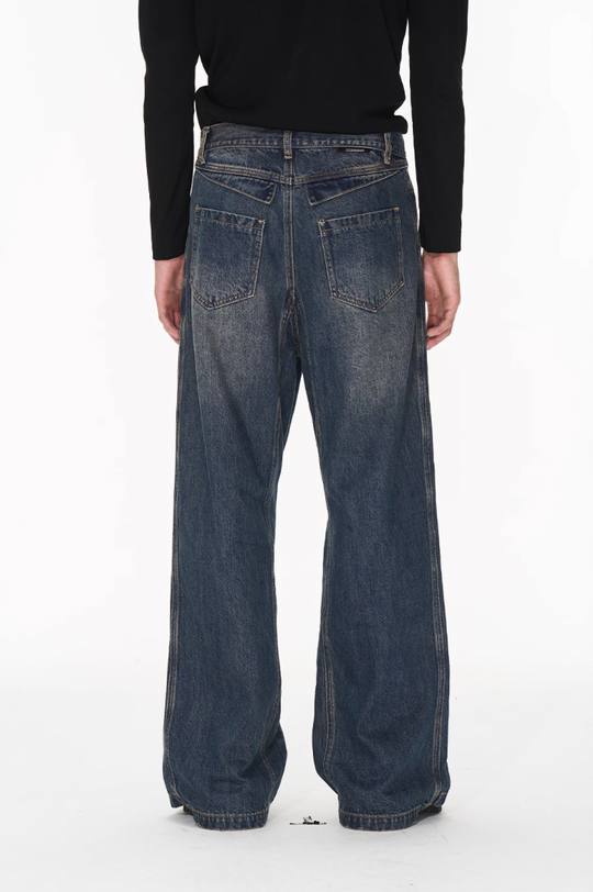 BLIND NO PLAN Dual Form Aged Washed Denim Jeans