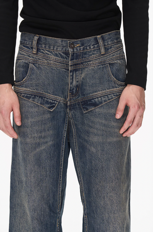BLIND NO PLAN Dual Form Aged Washed Denim Jeans