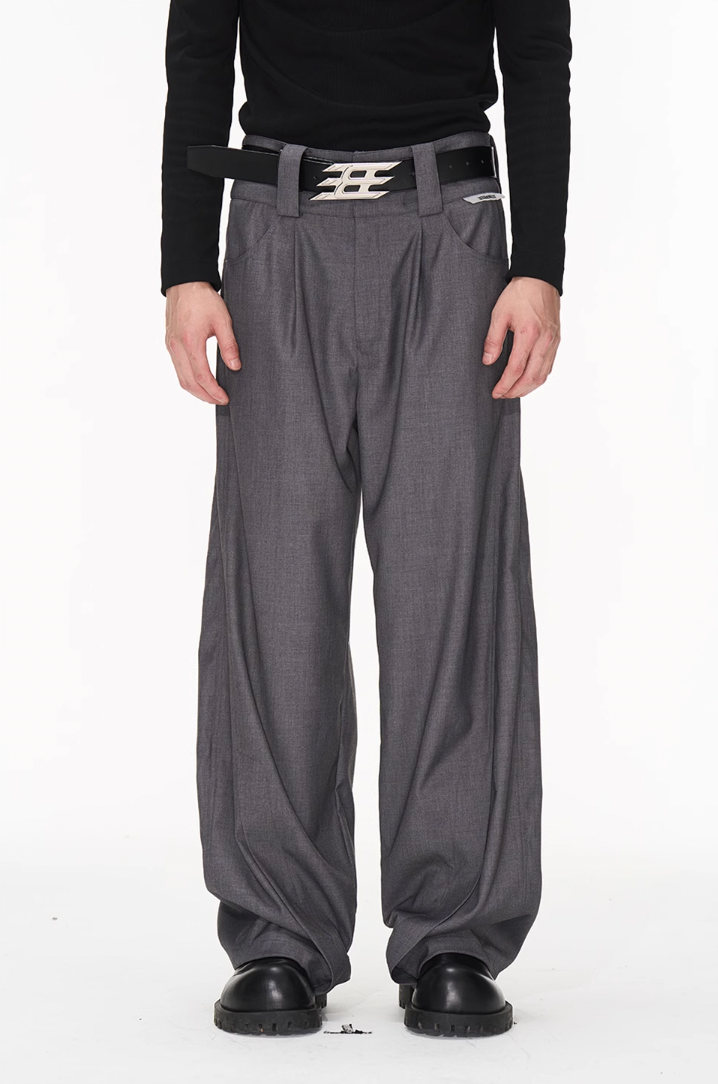 BLIND NO PLAN Wide Waisted Contour Suit Pants