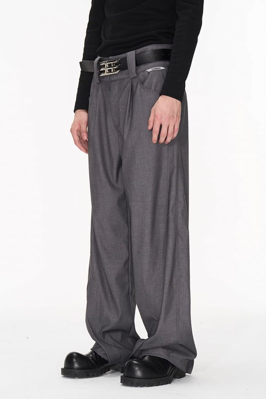 BLIND NO PLAN Wide Waisted Contour Suit Pants