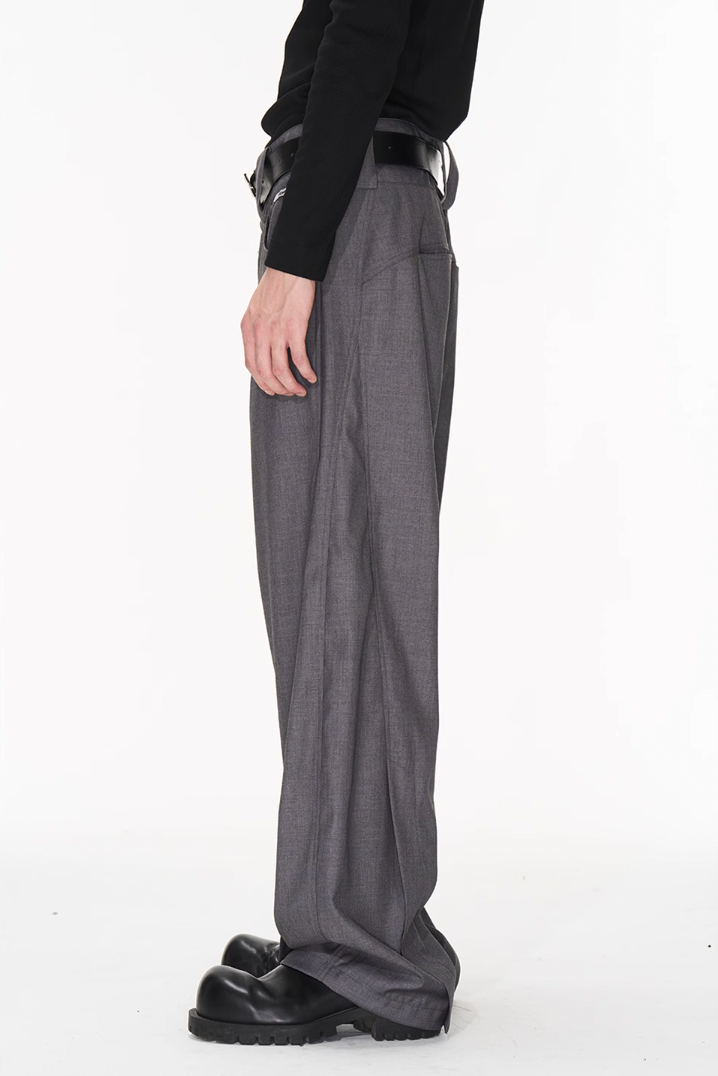 BLIND NO PLAN Wide Waisted Contour Suit Pants