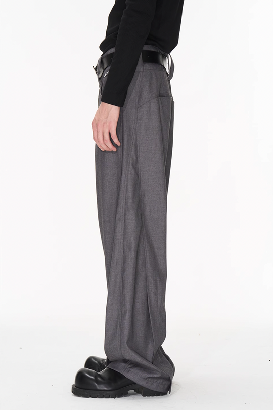 BLIND NO PLAN Wide Waisted Contour Suit Pants