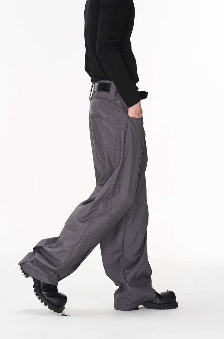 BLIND NO PLAN Wide Waisted Contour Suit Pants