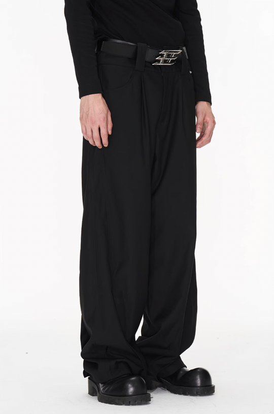 BLIND NO PLAN Wide Waisted Contour Suit Pants