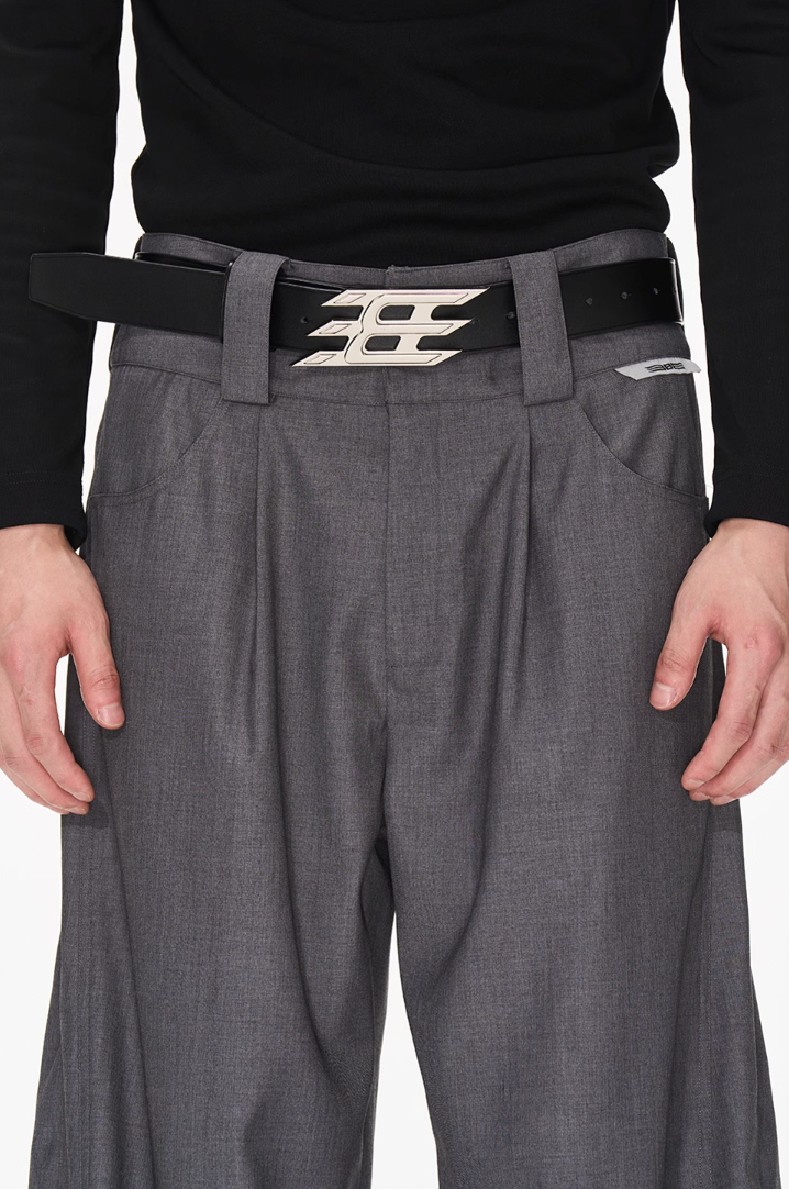 BLIND NO PLAN Wide Waisted Contour Suit Pants