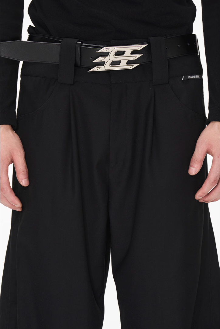 BLIND NO PLAN Wide Waisted Contour Suit Pants