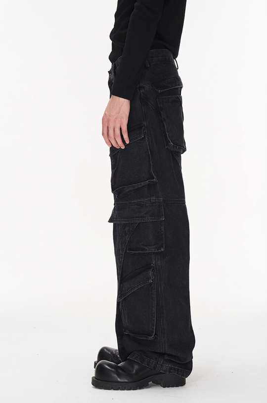 BLIND NO PLAN Deconstructed Workwear Pocket Denim Jeans