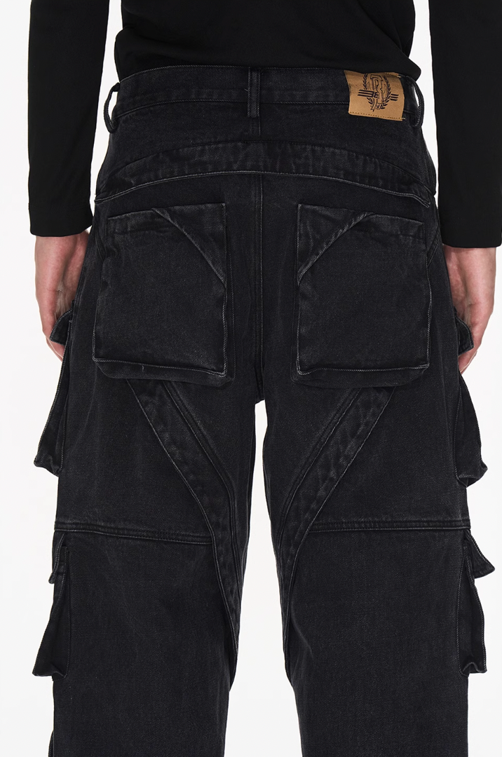 BLIND NO PLAN Deconstructed Workwear Pocket Denim Jeans