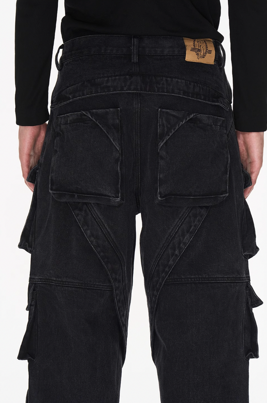 BLIND NO PLAN Deconstructed Workwear Pocket Denim Jeans