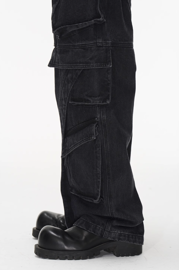 BLIND NO PLAN Deconstructed Workwear Pocket Denim Jeans