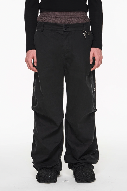 BLIND NO PLAN False Two Piece Pleated Pants