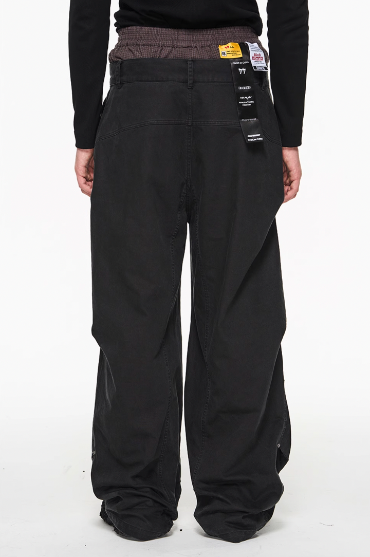 BLIND NO PLAN False Two Piece Pleated Pants