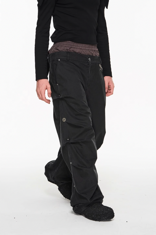 BLIND NO PLAN False Two Piece Pleated Pants