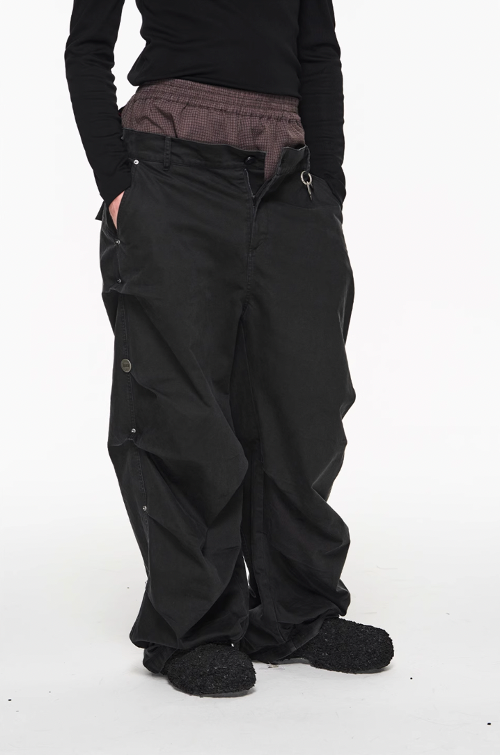 BLIND NO PLAN False Two Piece Pleated Pants