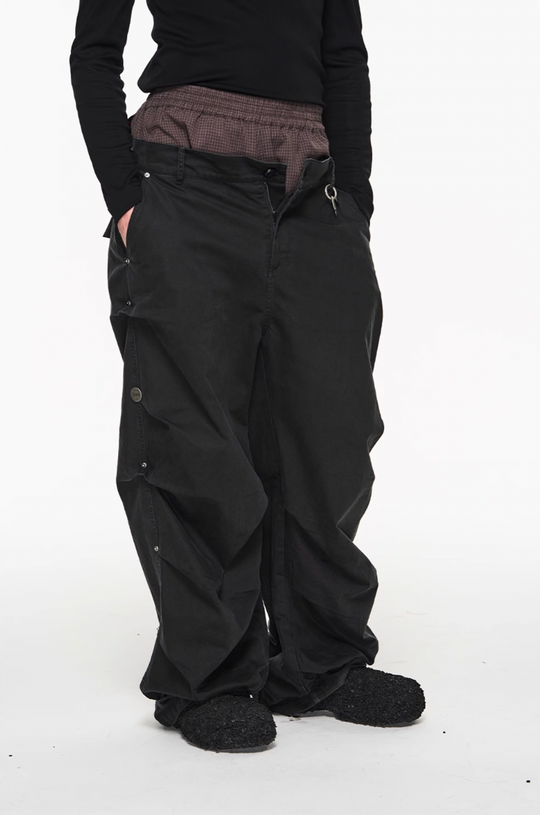 BLIND NO PLAN False Two Piece Pleated Pants