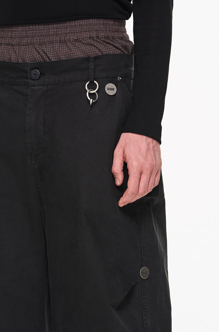 BLIND NO PLAN False Two Piece Pleated Pants